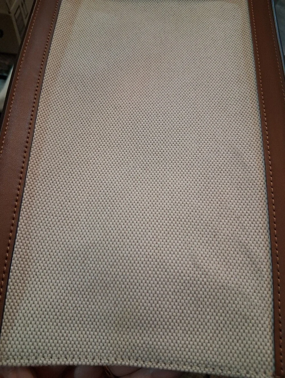 kate spade Canvas Tote in Cream and Tan with Logo